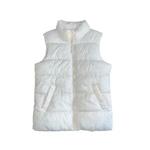Old‎ Navy Girls Puffer Vest Winter White Size Medium (8) Hiking Skiing Fall